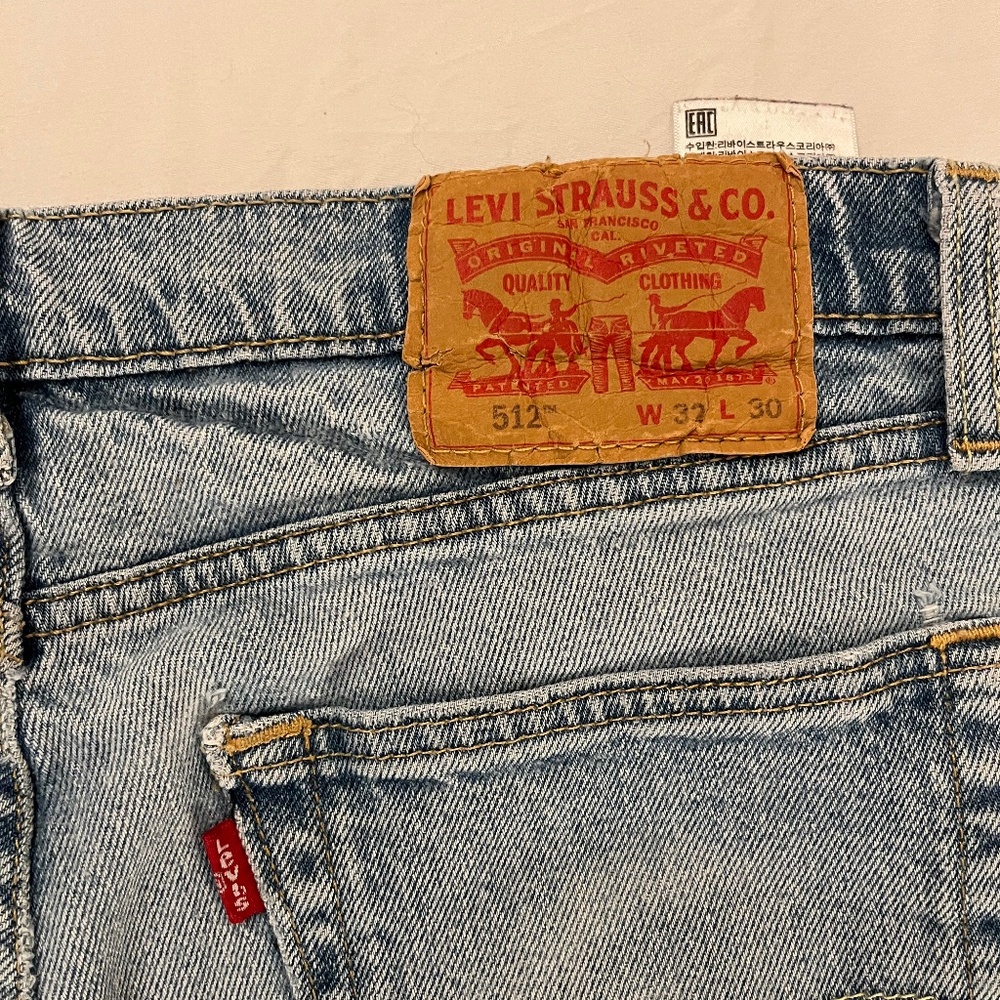 LEVI'S 512, W32 L30, Light Blue, Washed, PC9-28833-0155